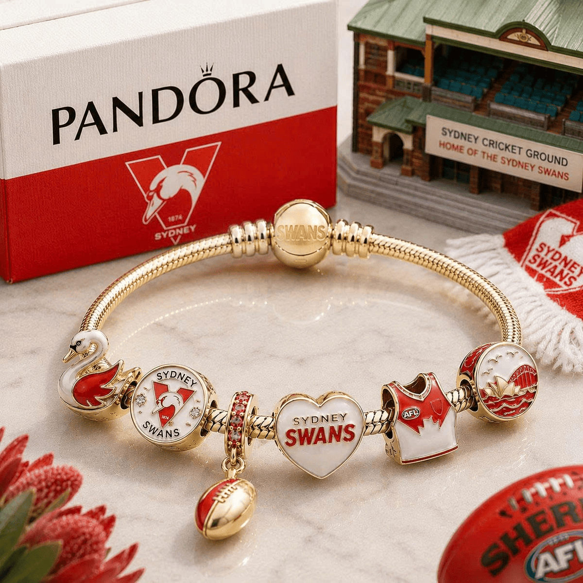 SNSW Gold Charm Bracelet Set VTH