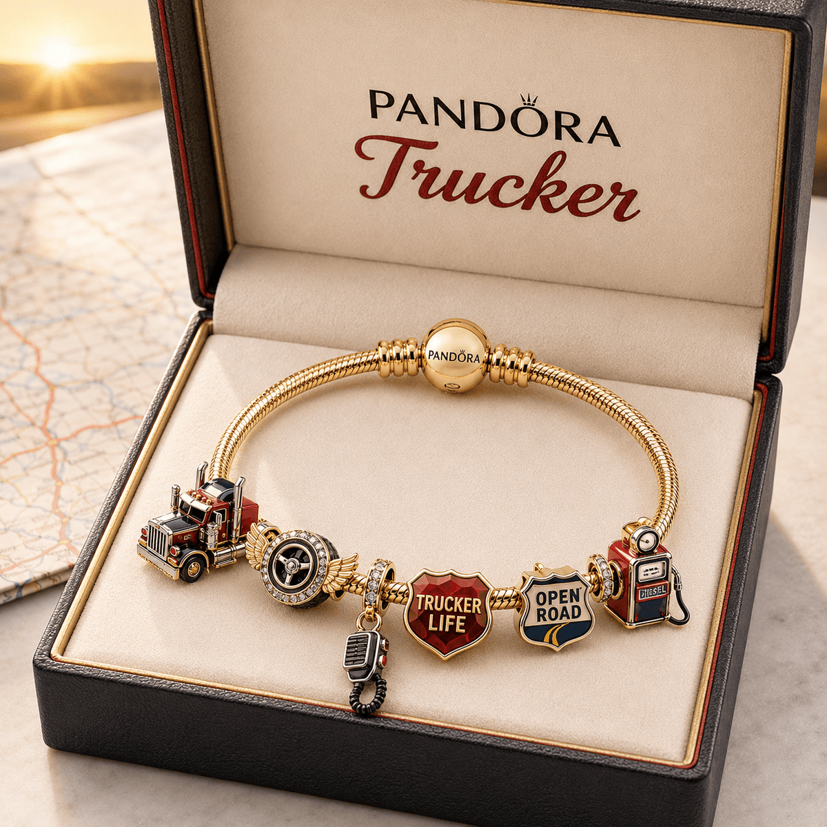 TRUCK Gold Charm Bracelet Set TMH