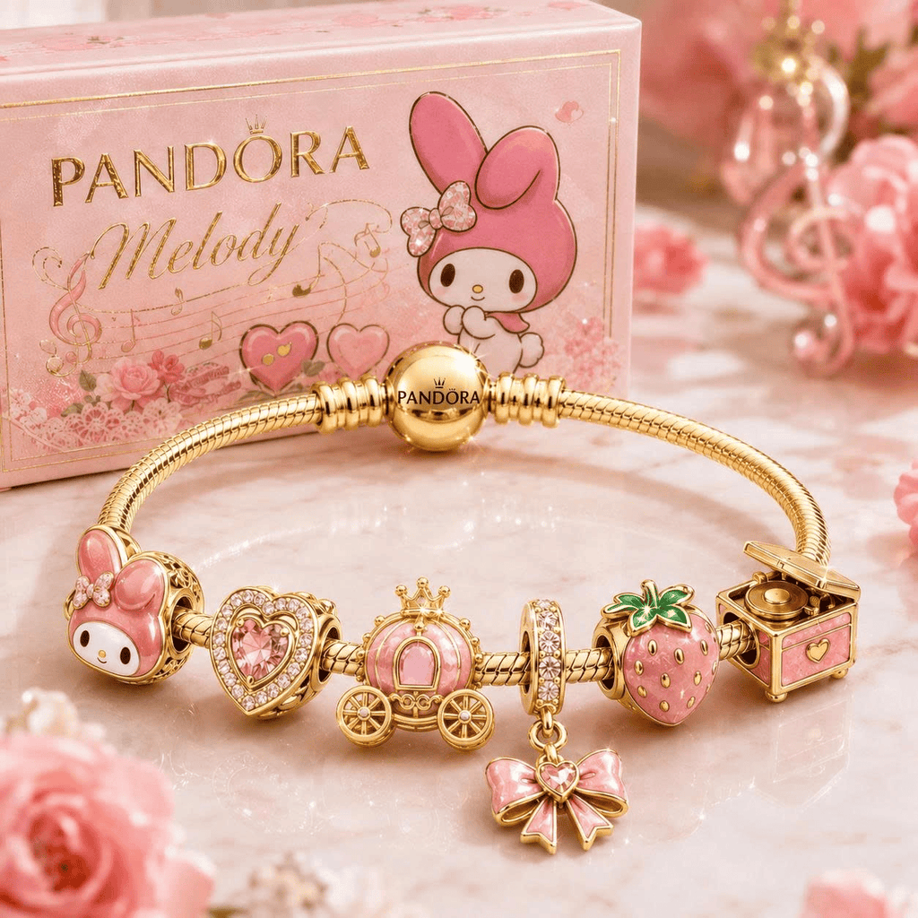 MLD Gold Charm Bracelet Set VTH