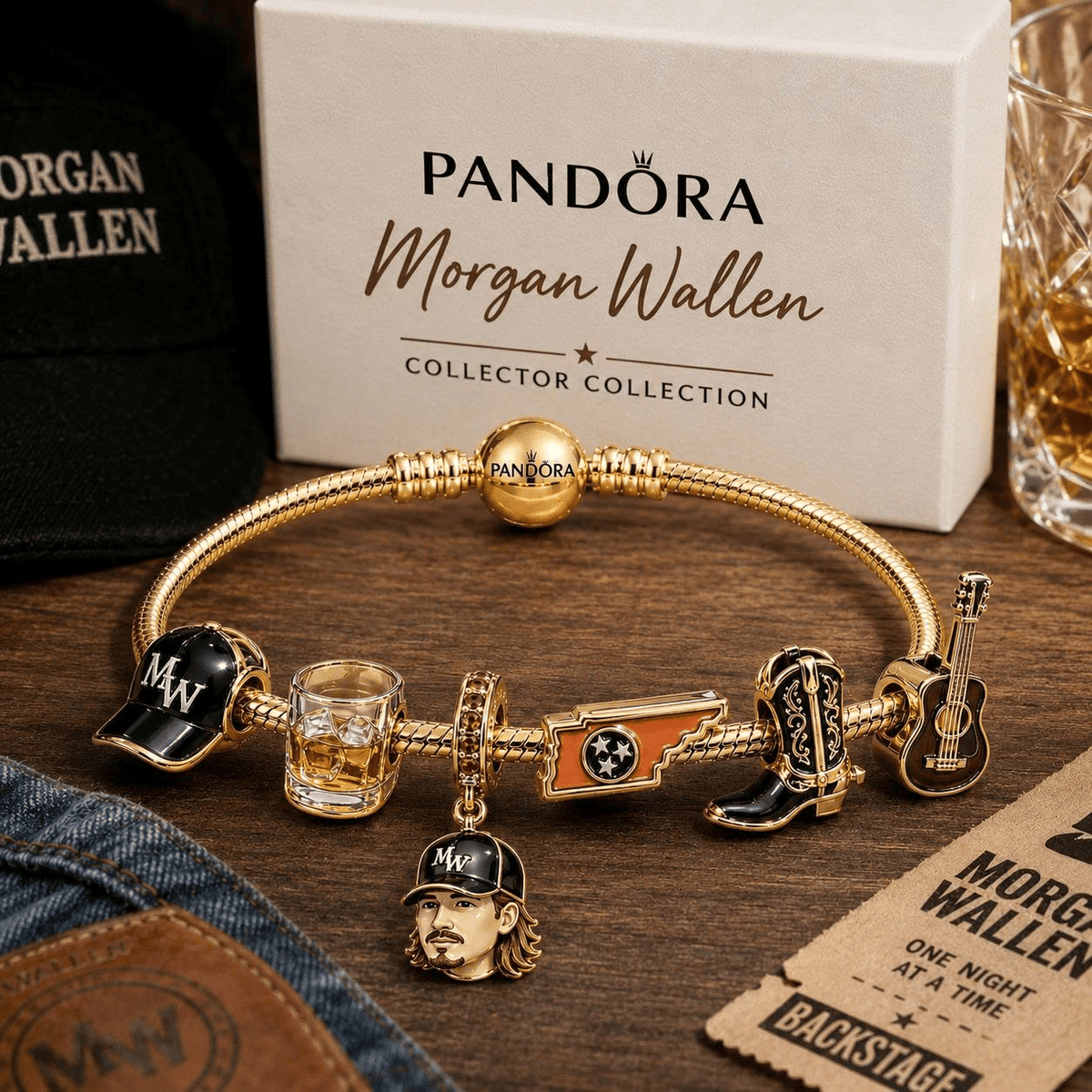 MGWL Gold Charm Bracelet Set VTH