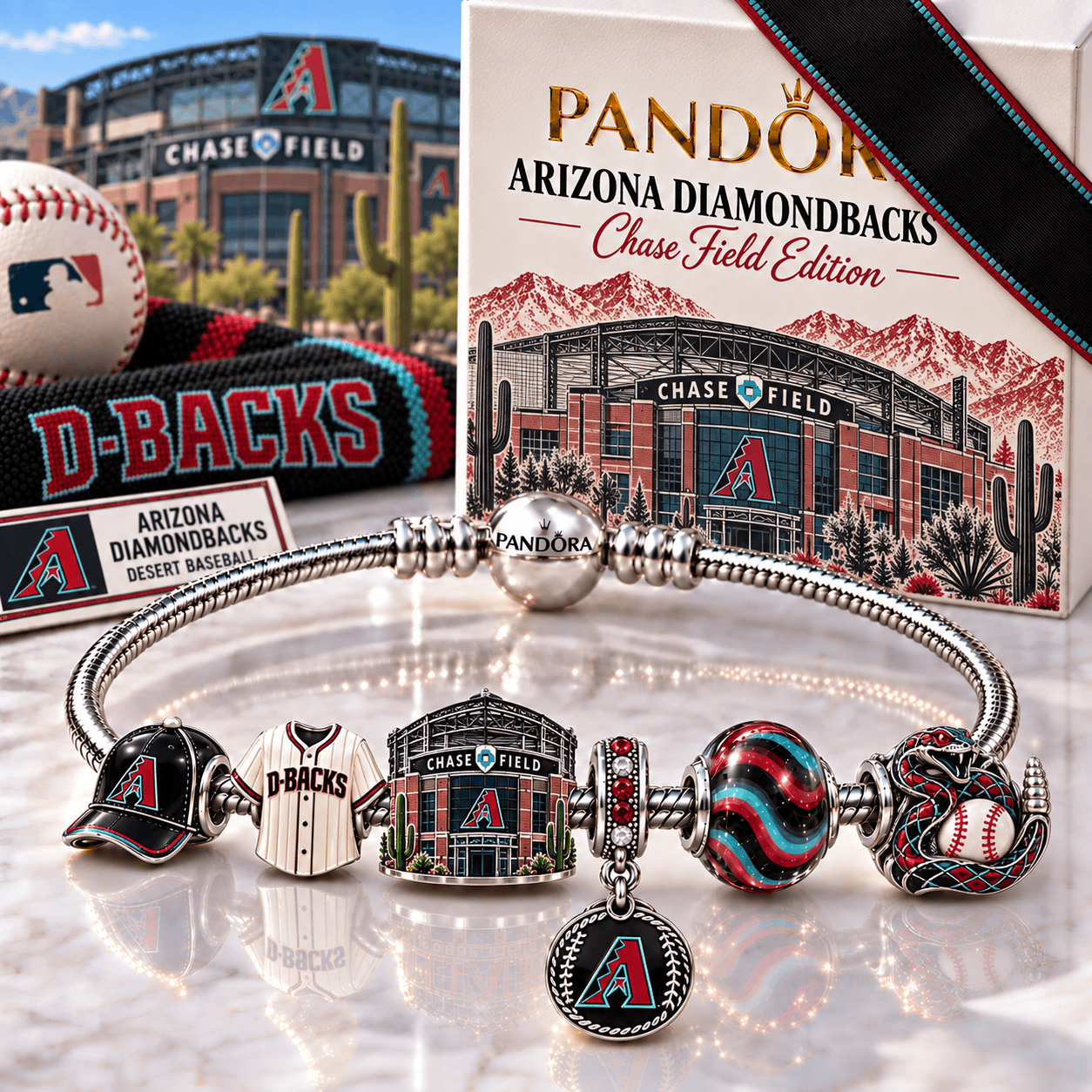 AZDB Silver Charm Bracelet Set NHVH