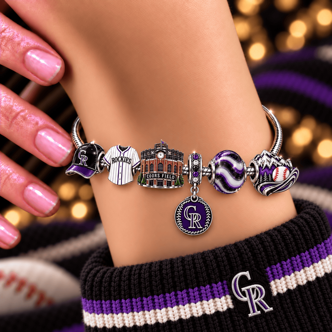 CLRDR Silver Charm Bracelet Set NHVH