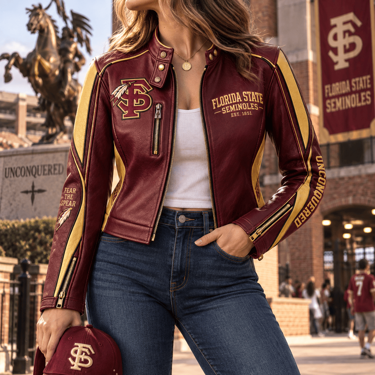 Premium FSS Cropped Leather Zipper Jacket TTMH