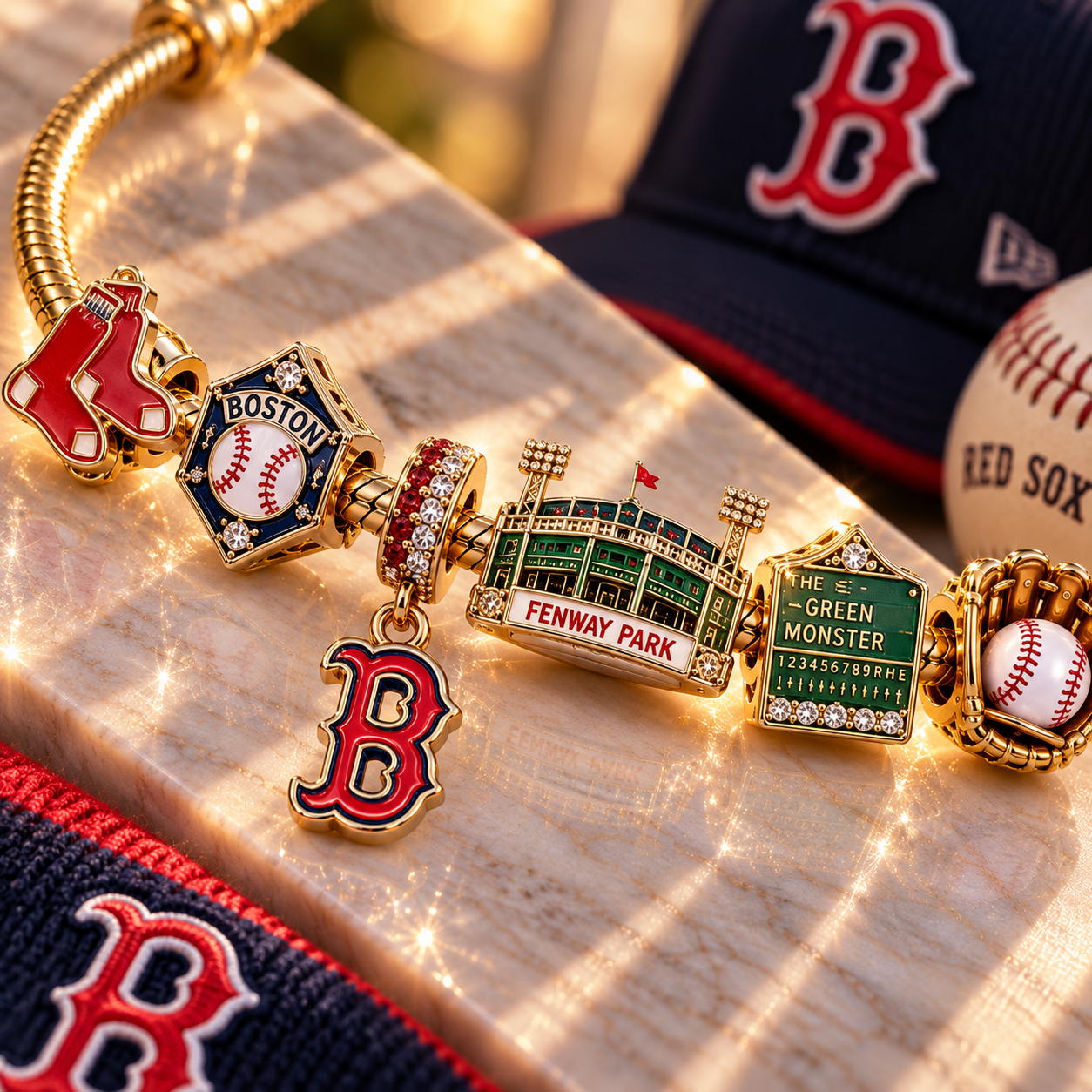 BRX Gold Charm Bracelet Set NHVH
