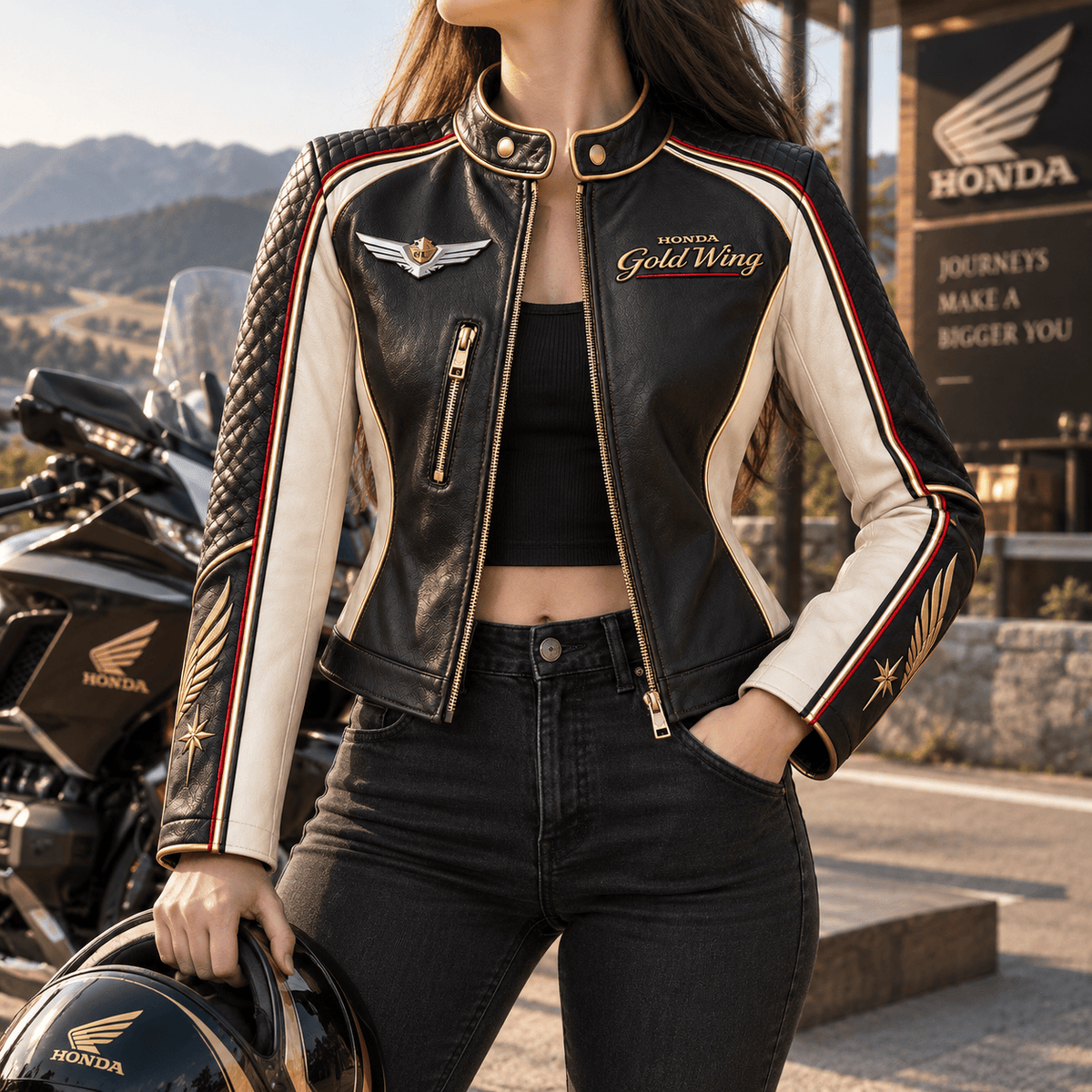 Premium HNDG Cropped Leather Zipper Jacket PVNA