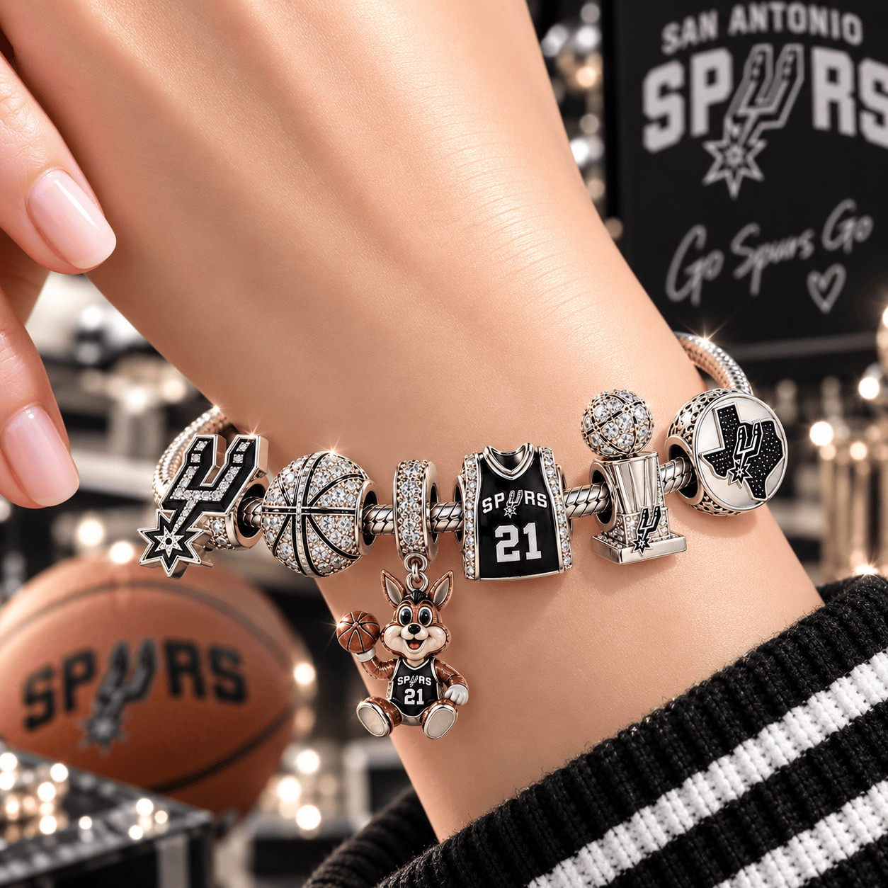 SAS Silver Charm Bracelet Set VTH