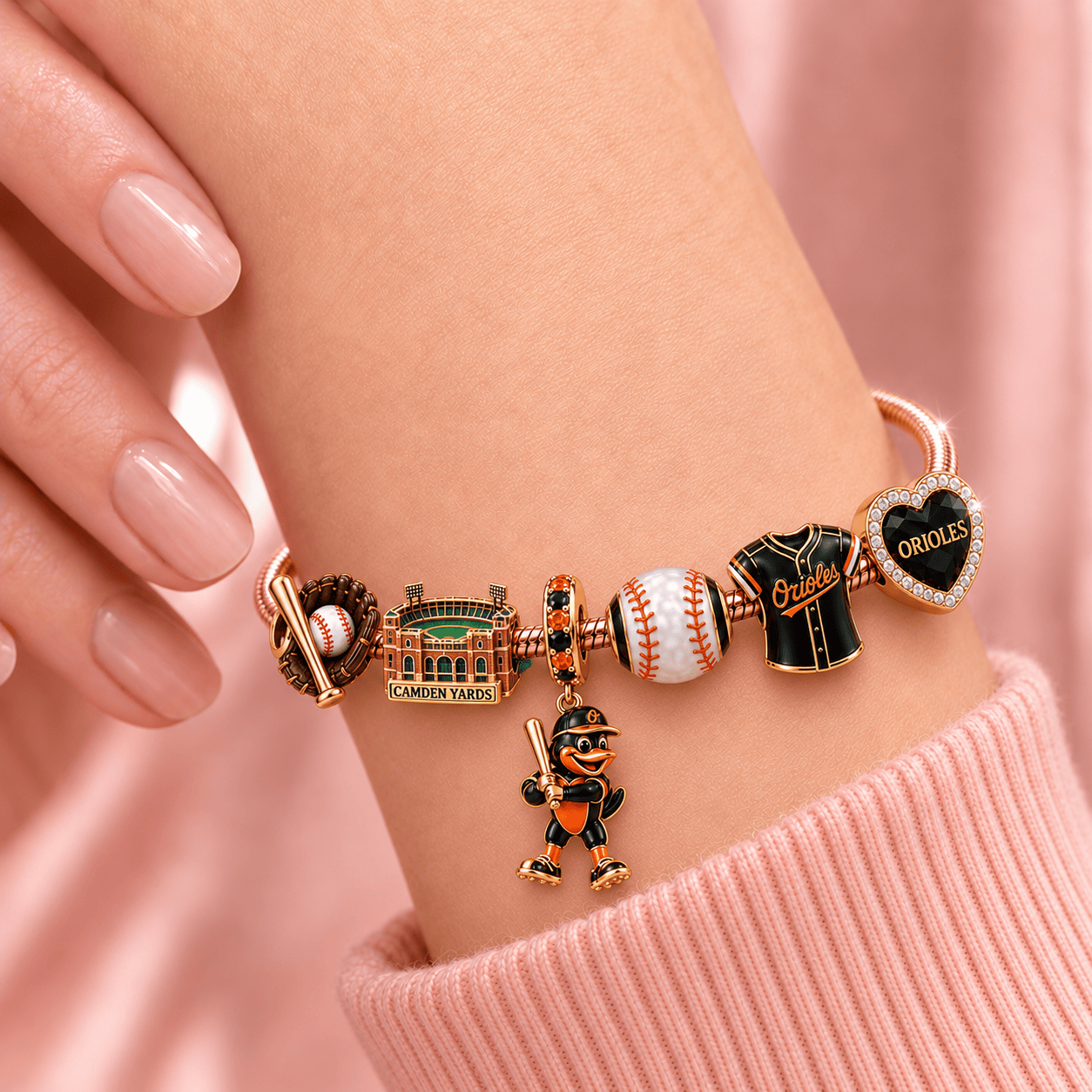 BTMO Rose Gold Charm Bracelet Set TMH