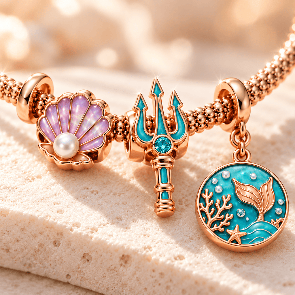 TLM Rose Gold Charm Bracelet Set TTTT