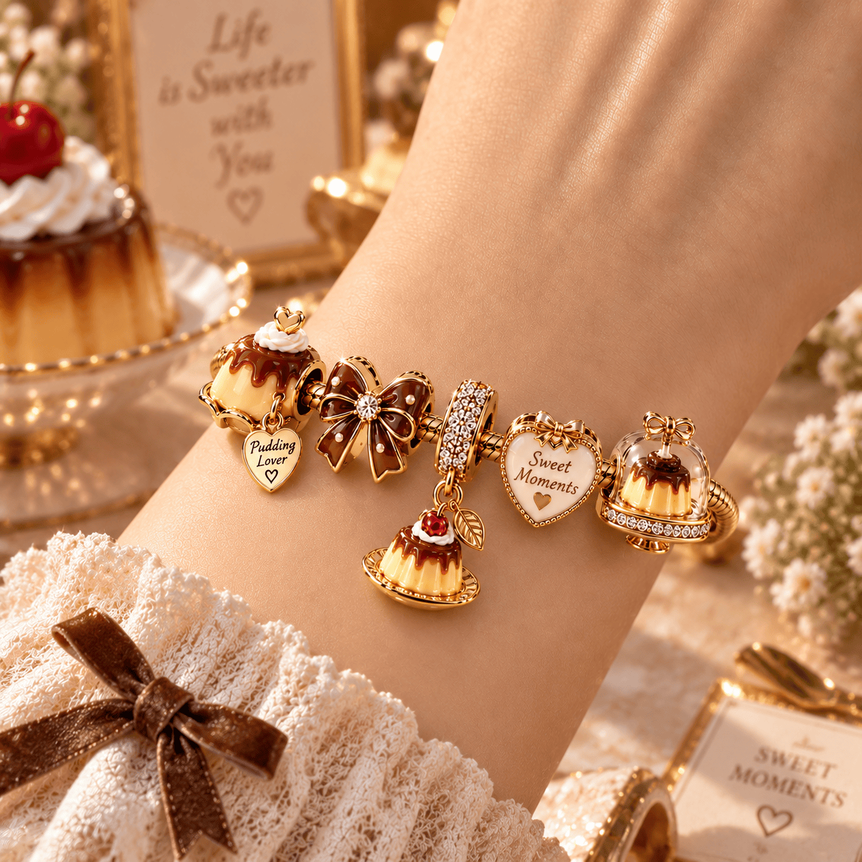 PUD Gold Charm Bracelet Set PTT