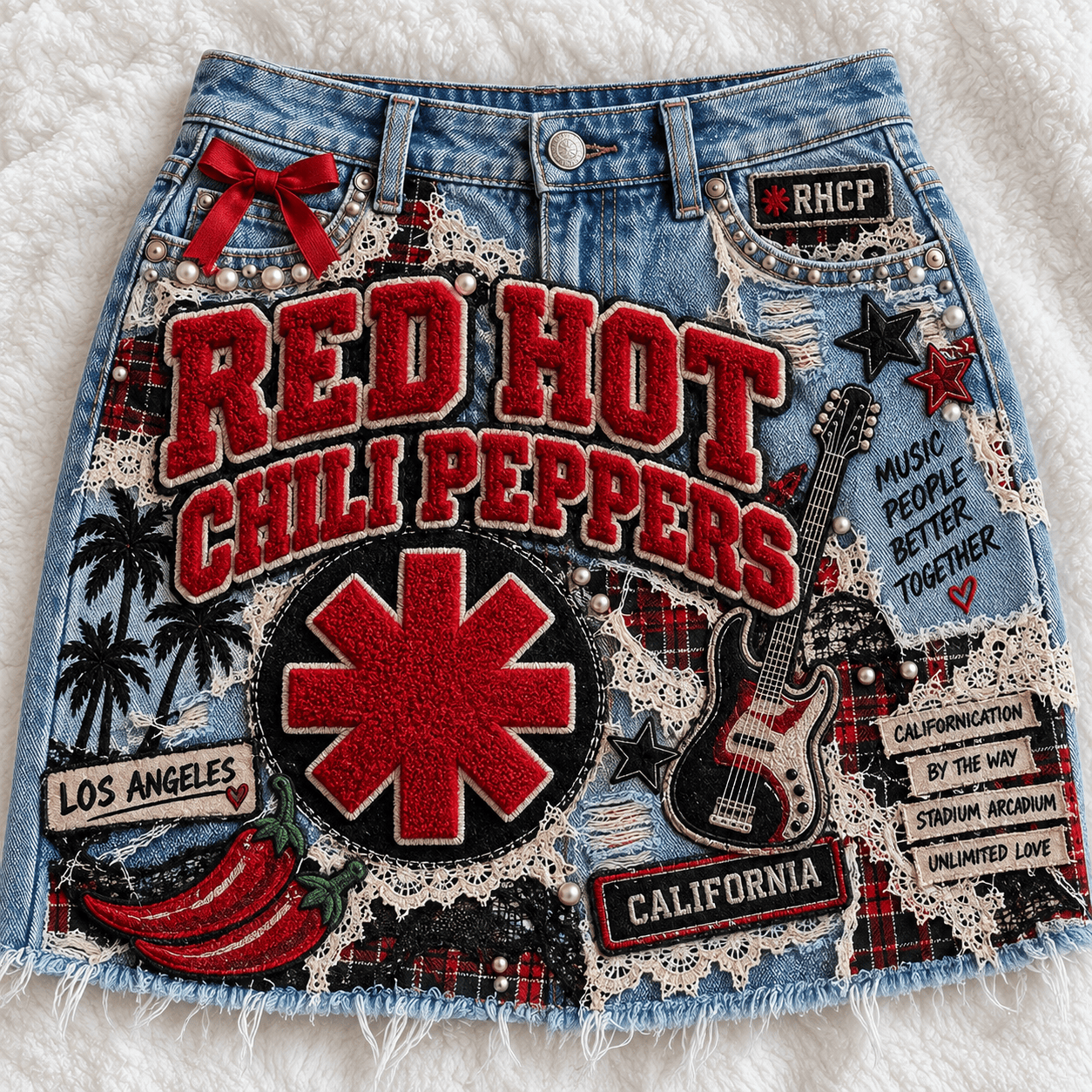 RHCP Embellished Denim Skirt DNBN