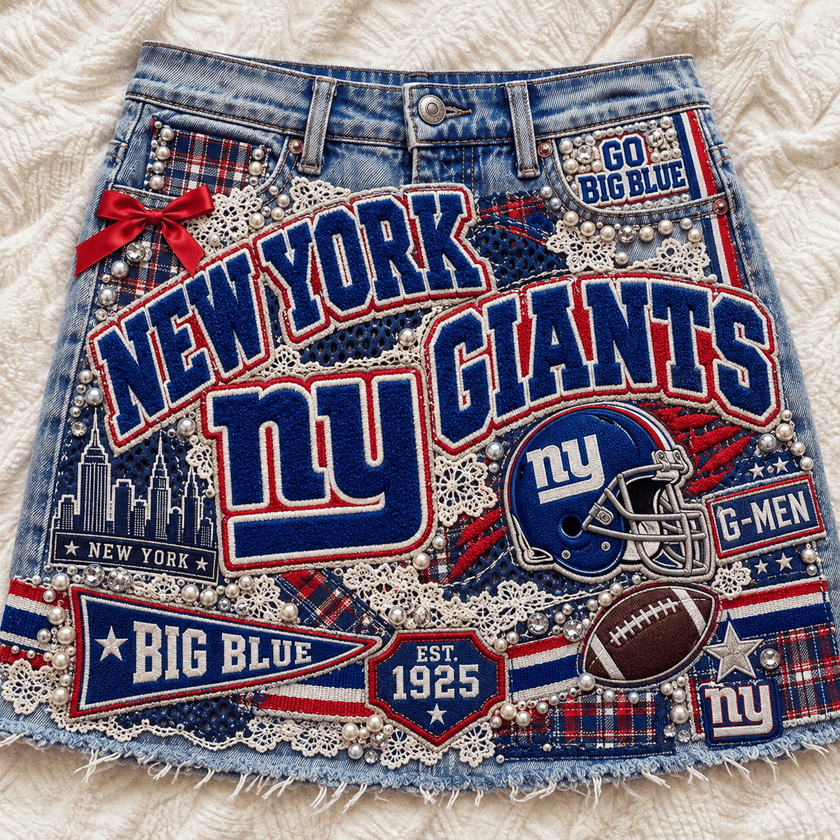 NYG Embellished Denim Skirt NTKO