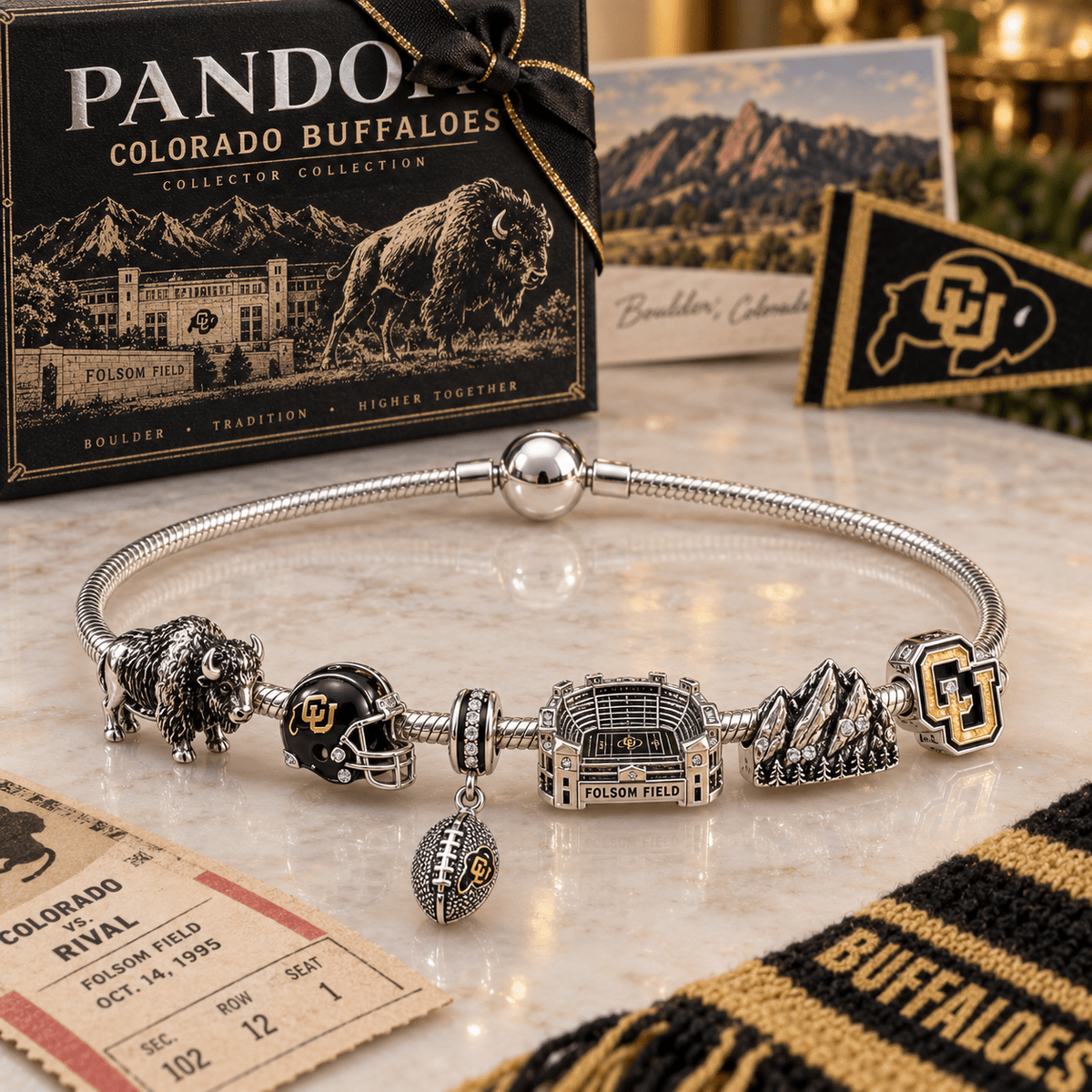CLB Silver Charm Bracelet Set PTKL