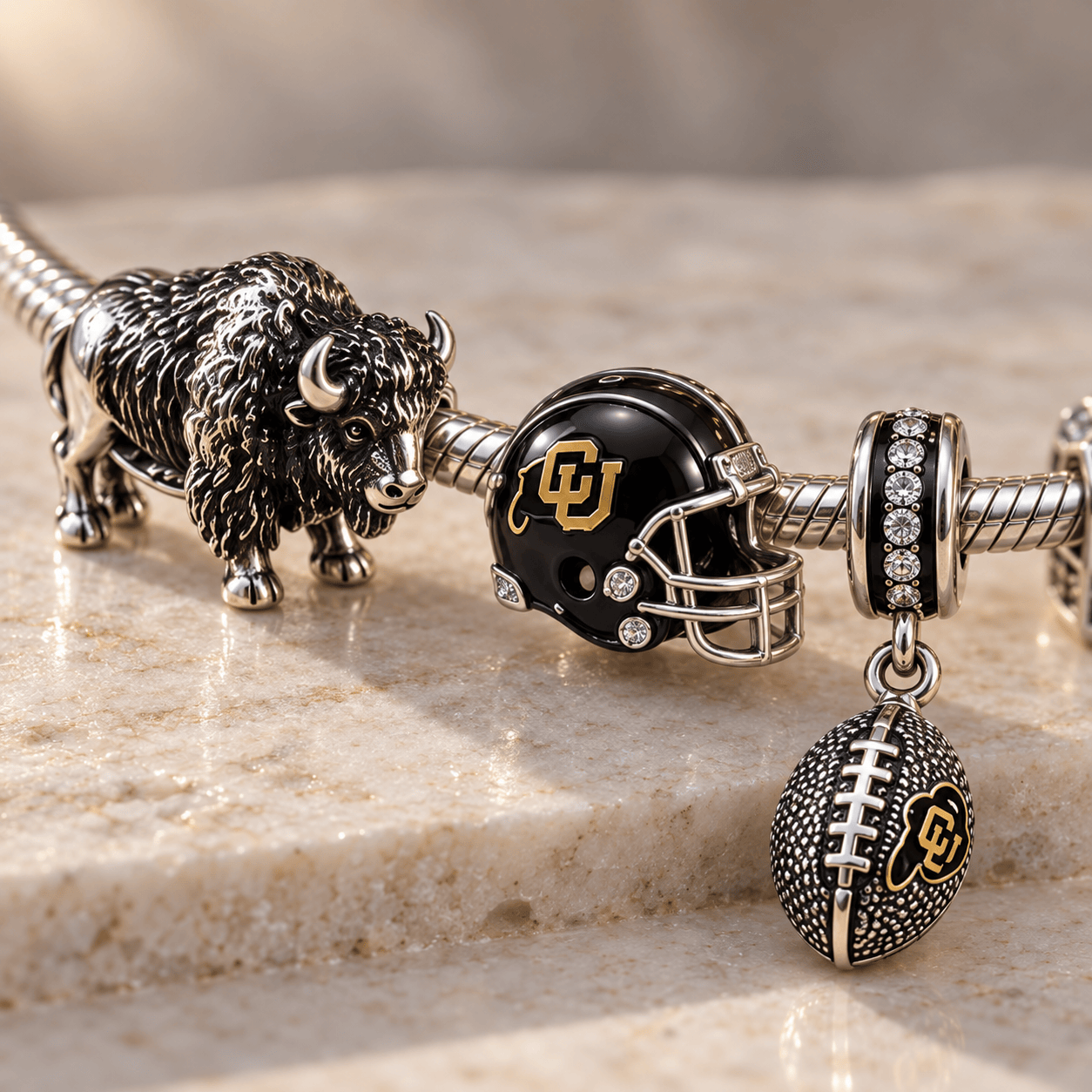 CLB Silver Charm Bracelet Set PTKL