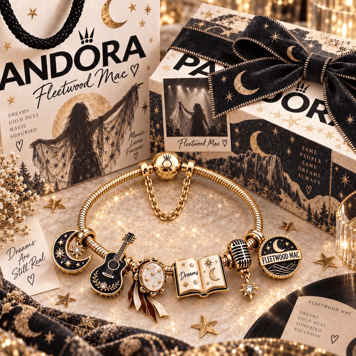FLM Gold Charm Bracelet Set TTN