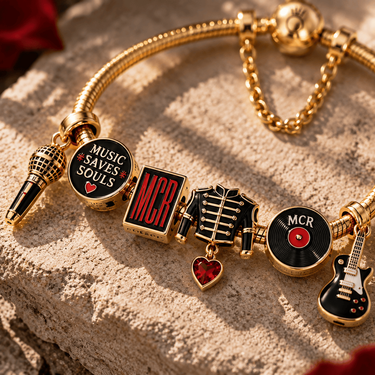 MCR Gold Charm Bracelet Set PTT