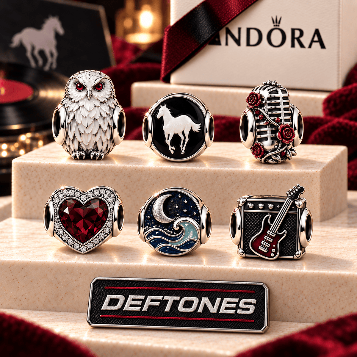DTS Silver Charm Bracelet Set PNPA