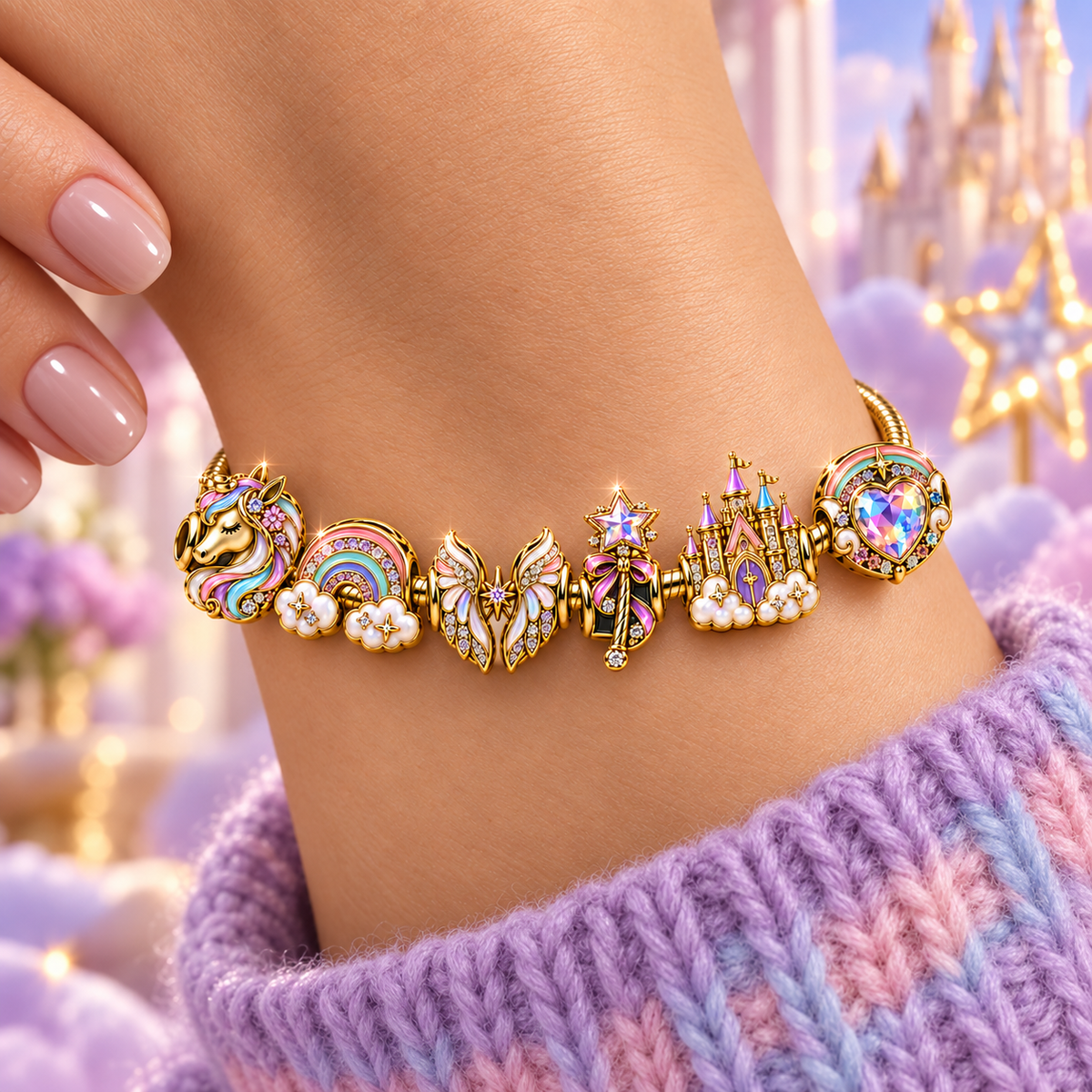 UNIC Gold Charm Bracelet Set PNPA