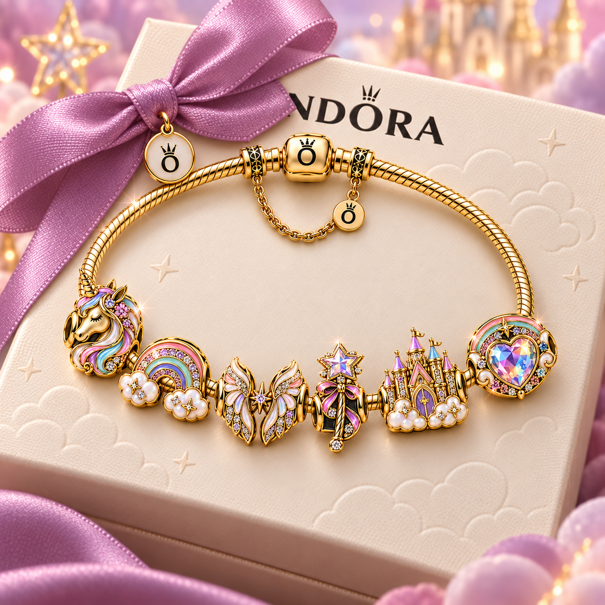 UNIC Gold Charm Bracelet Set PNPA
