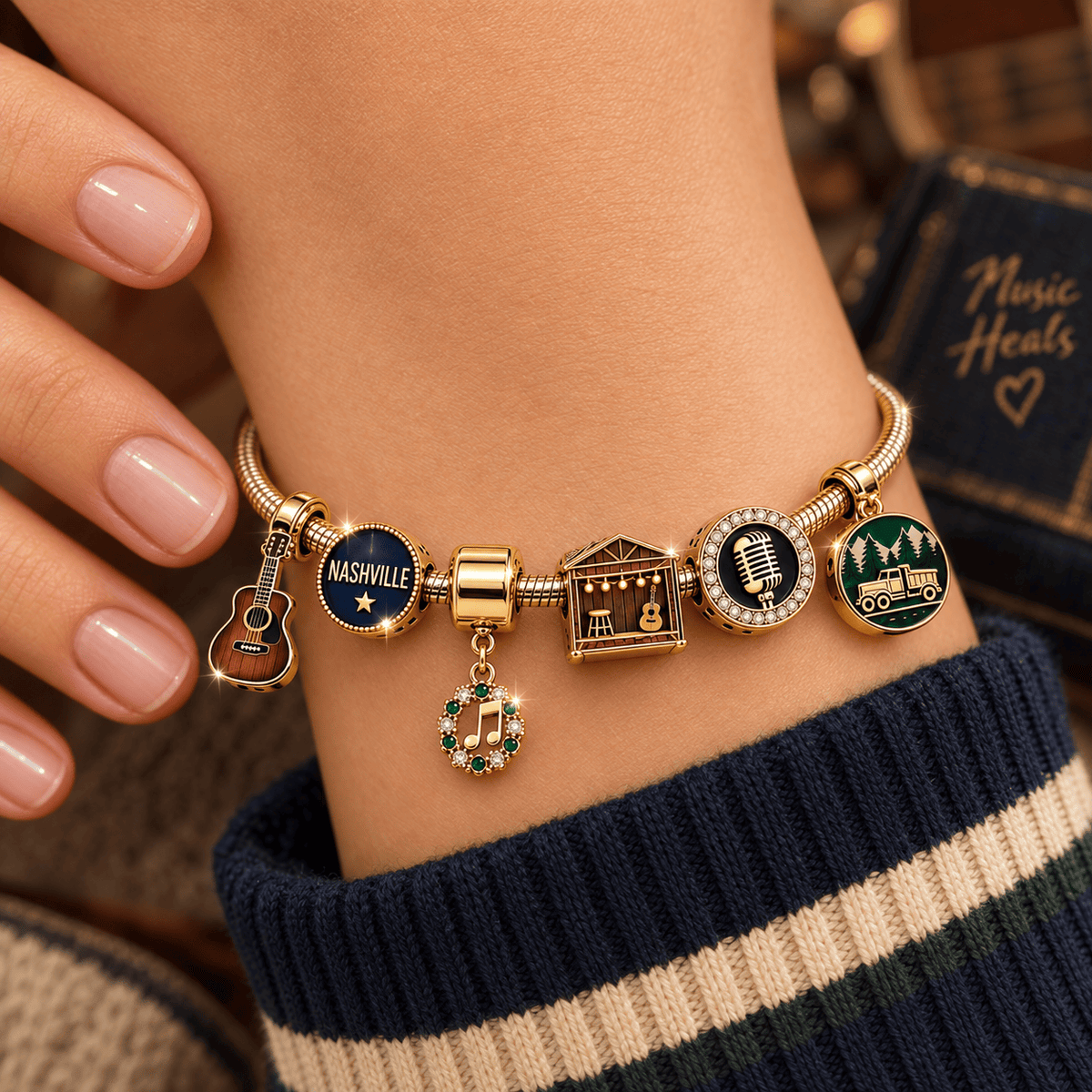 BD Gold Charm Bracelet Set PNPA