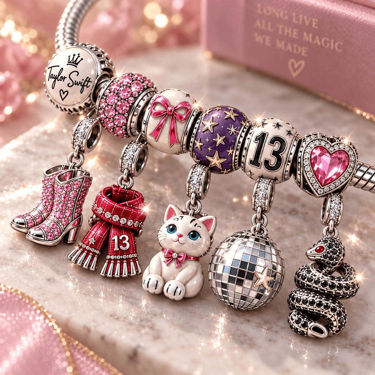 TLSW Silver Charm Bracelet Set NTTB