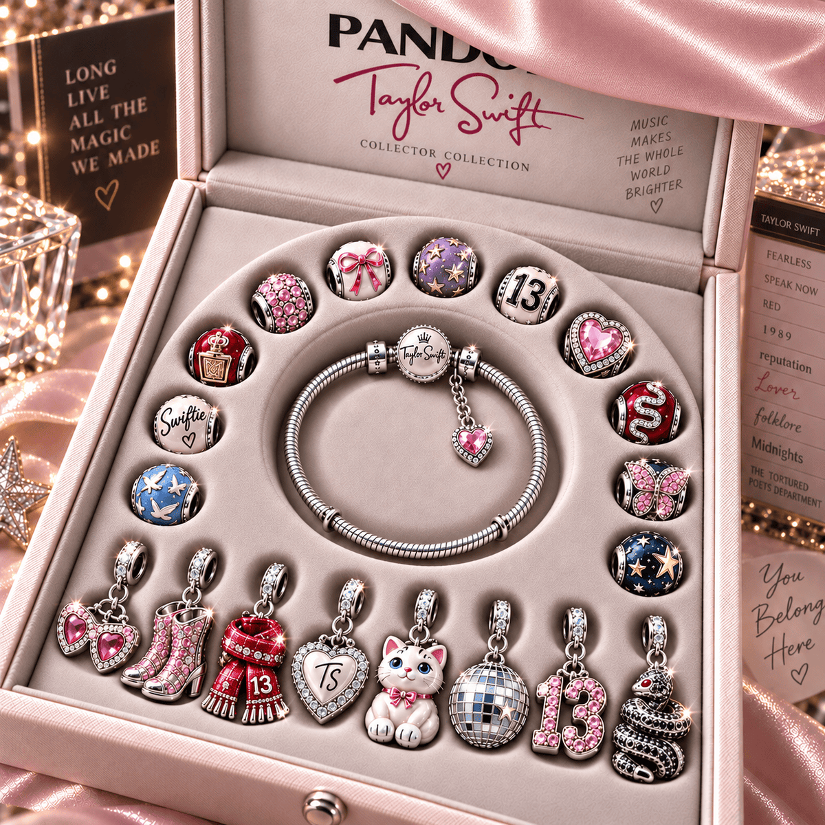 TLSW Silver Charm Bracelet Set NTTB
