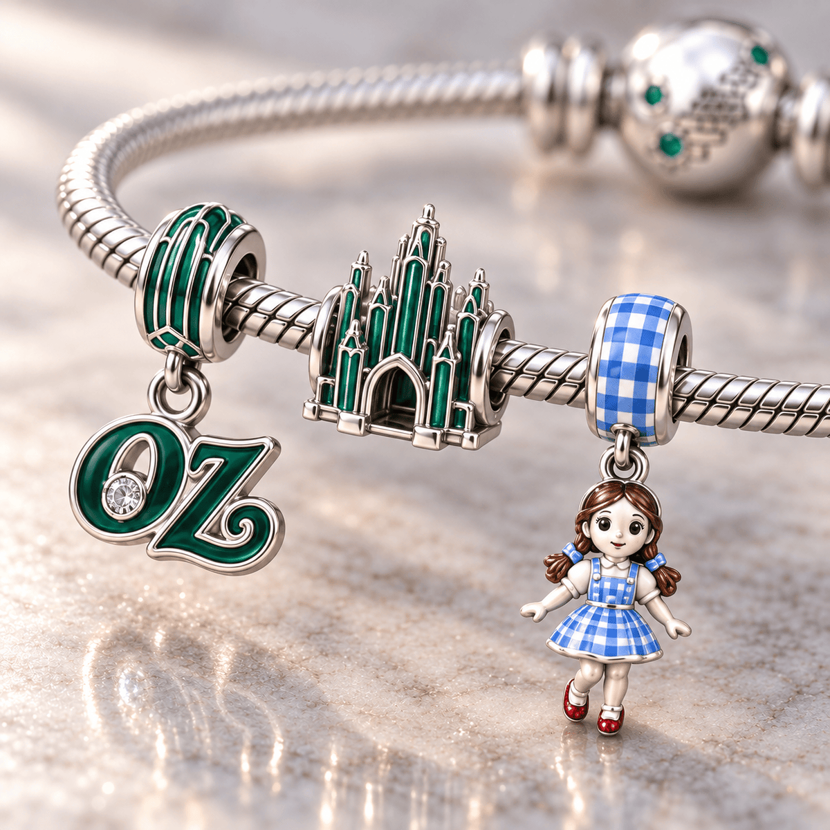 TWOZ Silver Charm Bracelet Set HQH