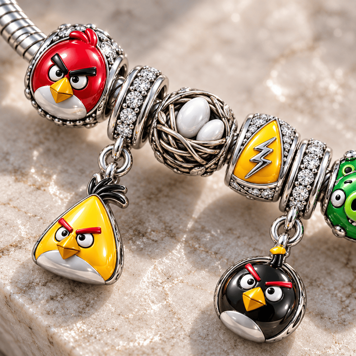 TANBS Silver Charm Bracelet Set NTTB