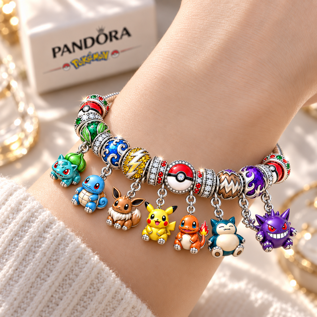PKM Silver Charm Bracelet Set NTTB