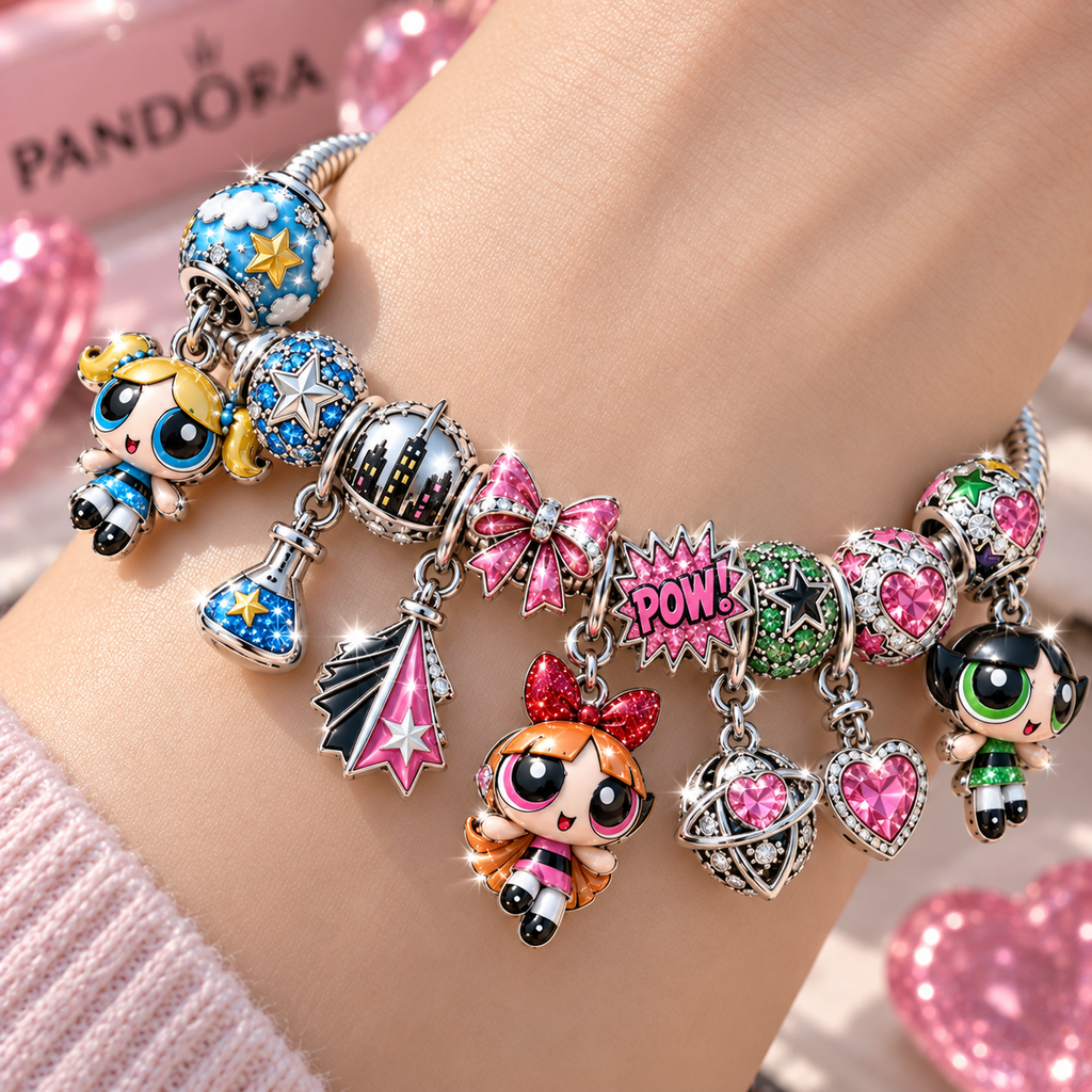 TPPG Silver Charm Bracelet Set NTTB
