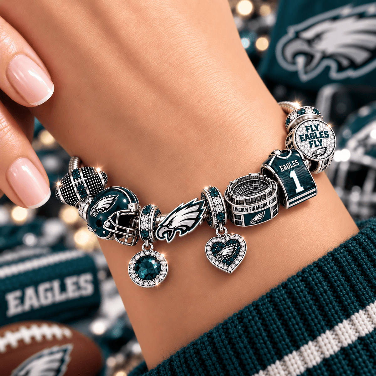 PLDE Silver Charm Bracelet Set BMD