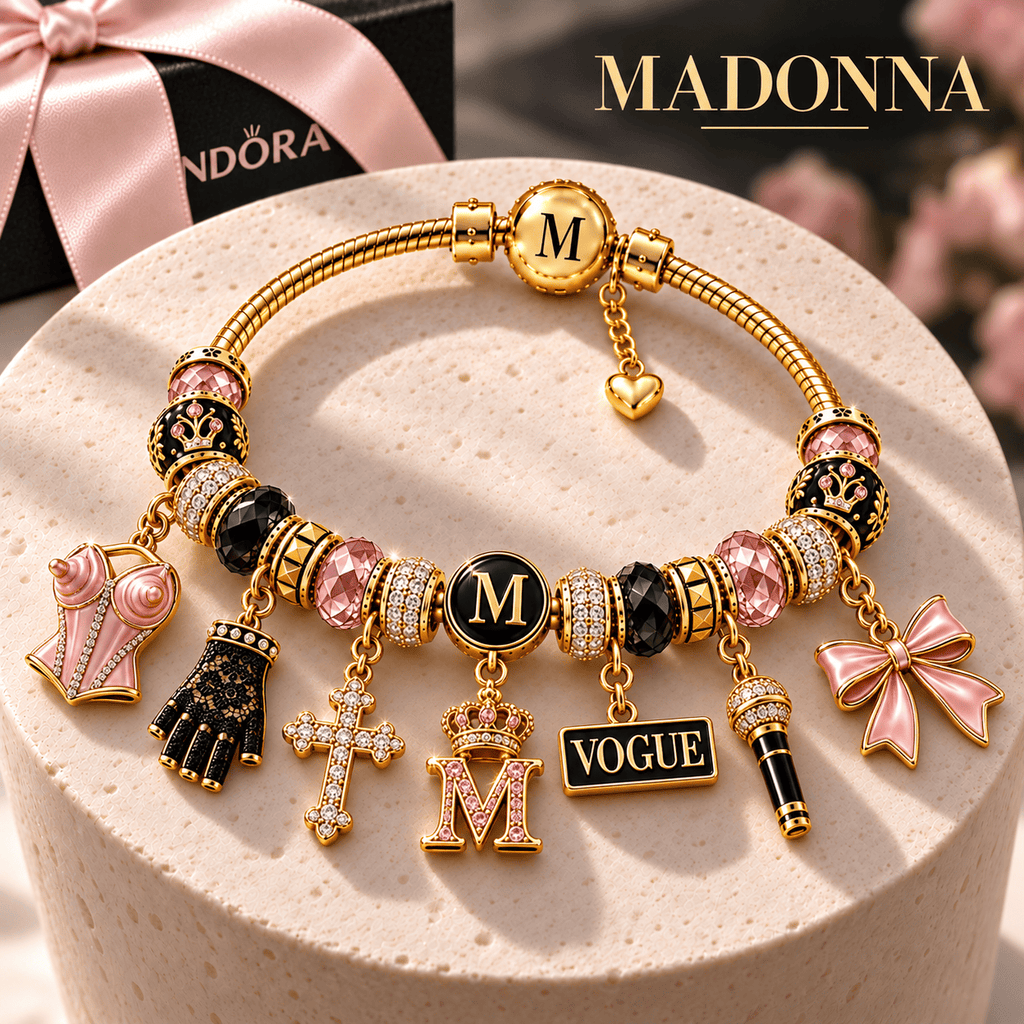 MDA Gold Charm Bracelet Set NHVH