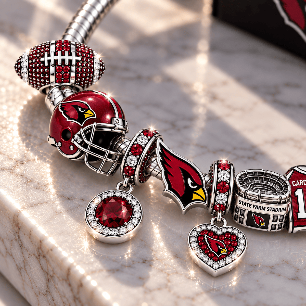 ARCD Silver Charm Bracelet Set BMD