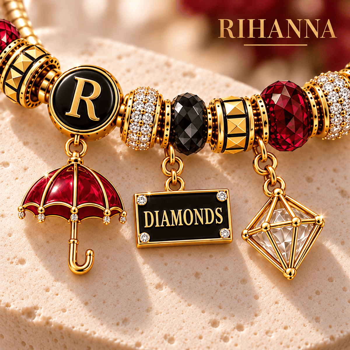 RHN Gold Charm Bracelet Set NHVH
