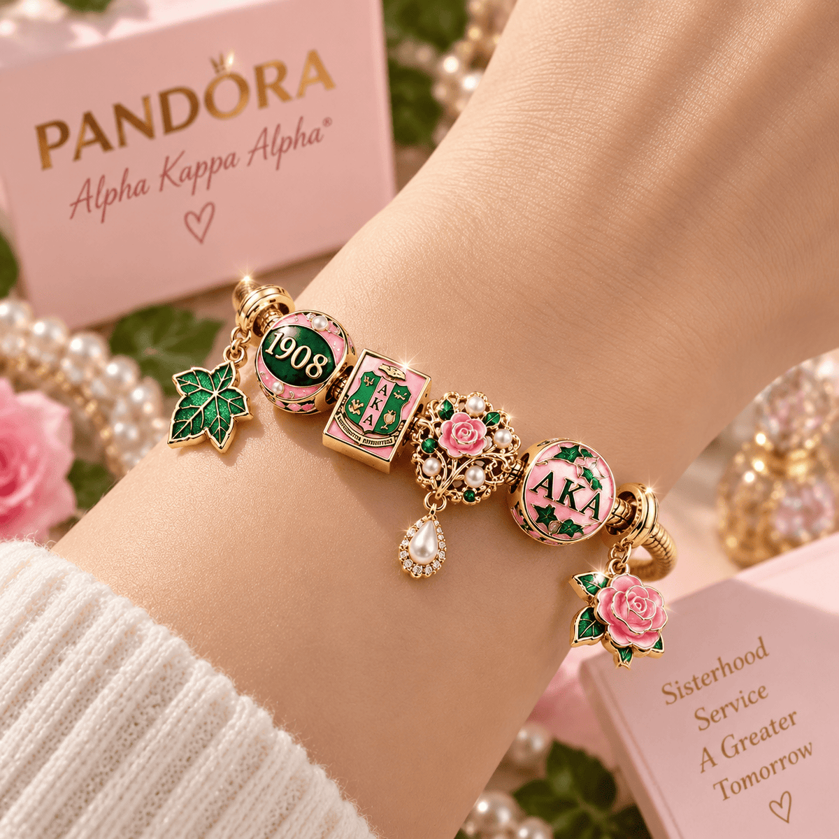 AKA Gold Charm Bracelet Set TTN