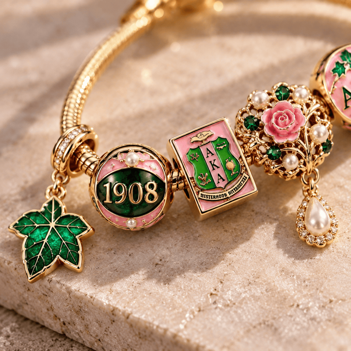 AKA Gold Charm Bracelet Set TTN