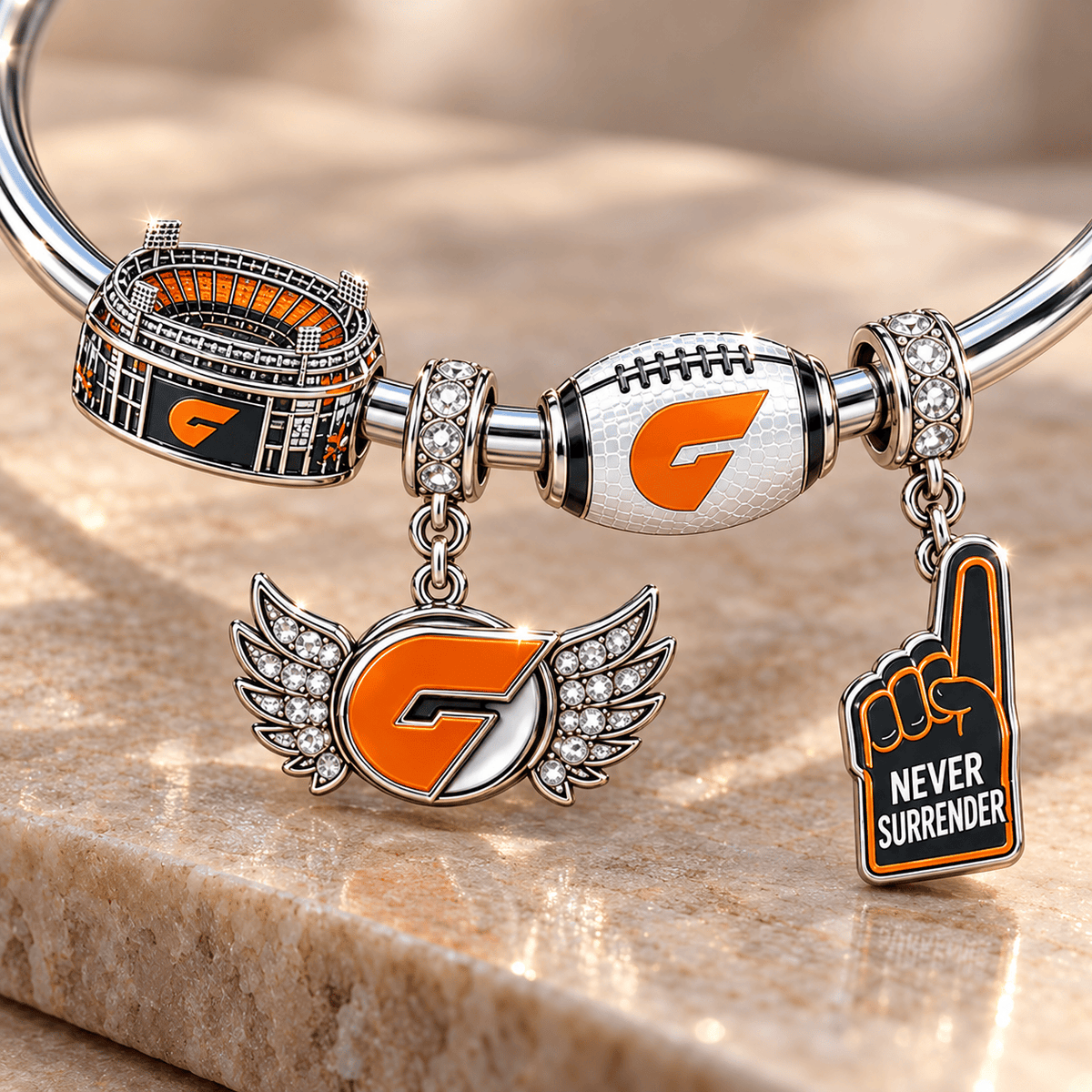 GWS Silver Charm Bracelet Set TTTT