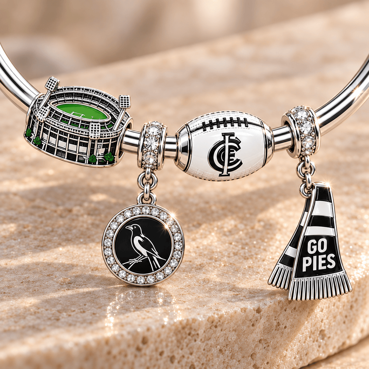 CWM Silver Charm Bracelet Set TMH