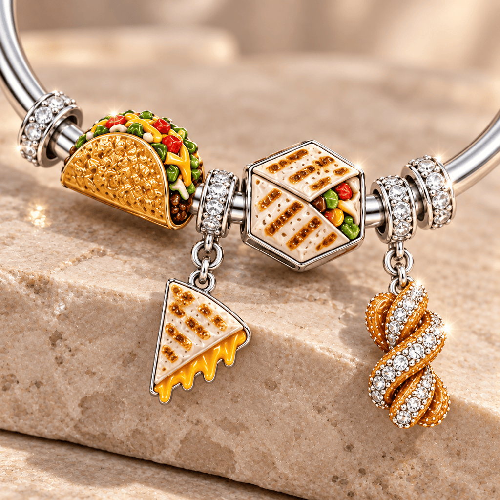 TCB Silver Charm Bracelet Set TMH