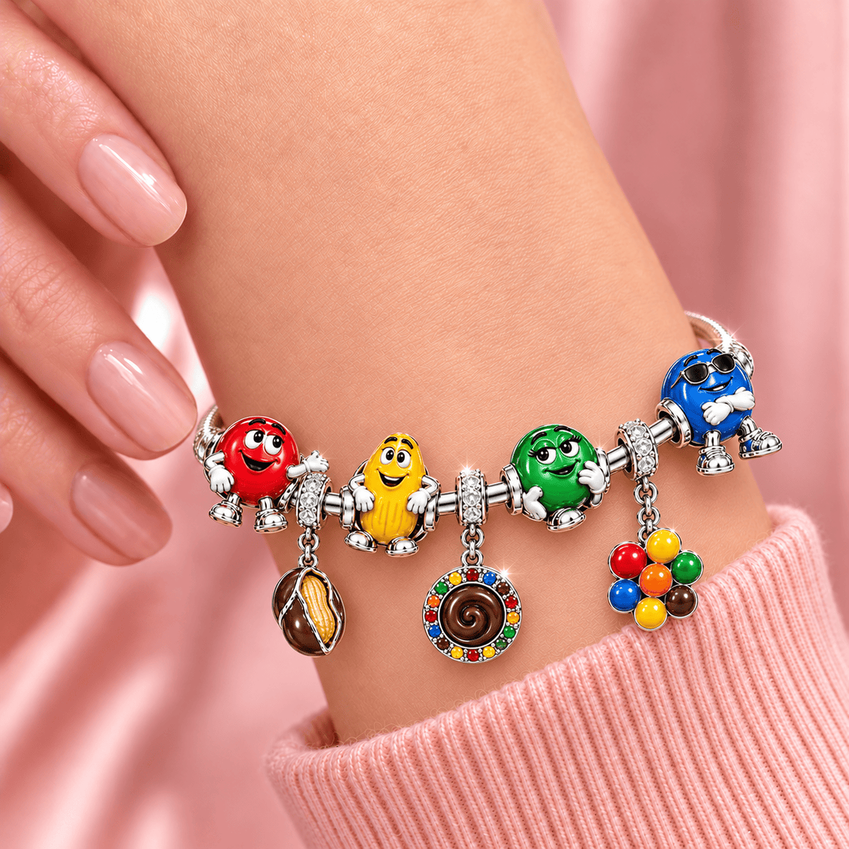 MM Silver Charm Bracelet Set TMH