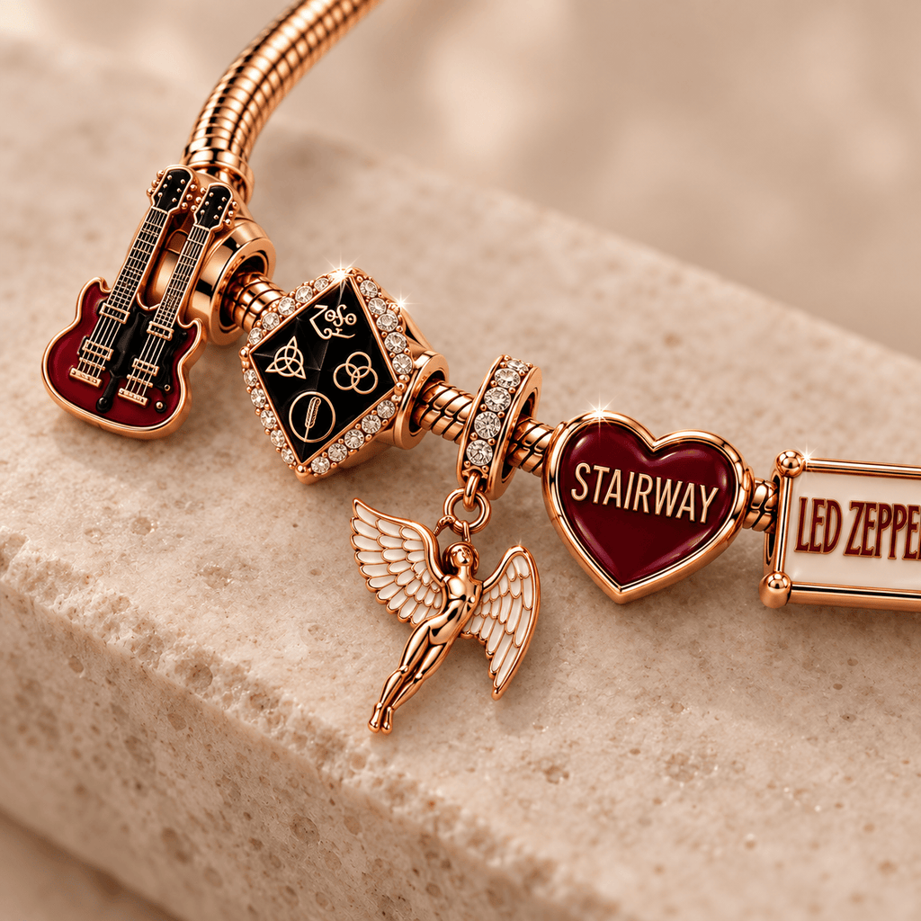 LZPL Rose Gold Charm Bracelet Set TTTT