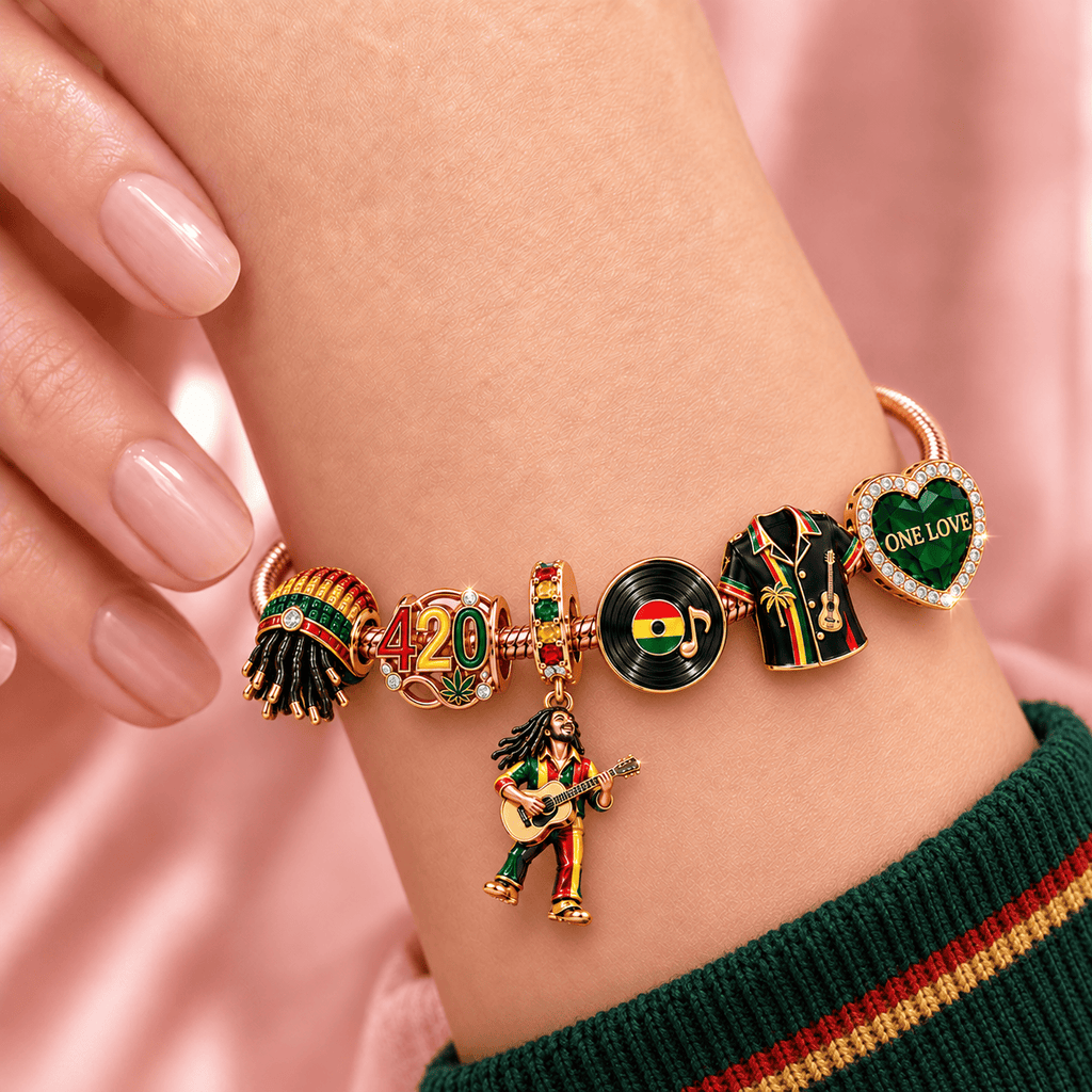 BML Rose Gold Charm Bracelet Set TTTT