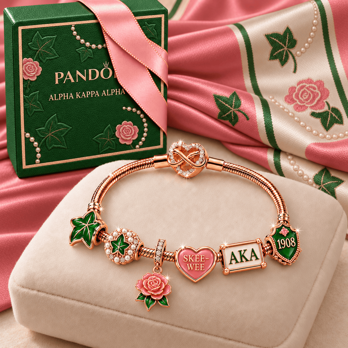 AKA Rose Gold Charm Bracelet Set TTTT